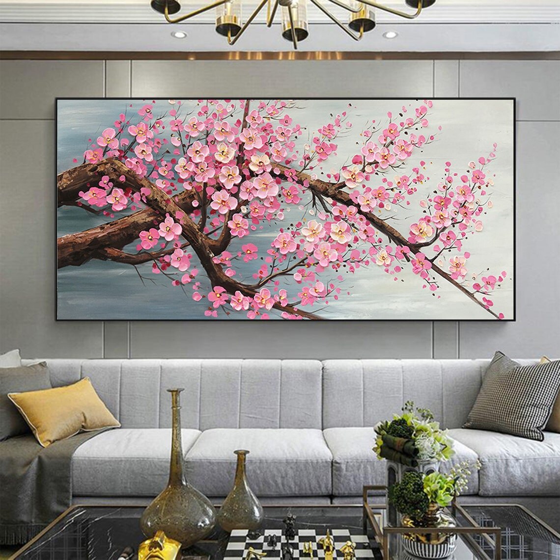 Toile d'art moderne en fleurs  - Painting Knife Palette avis et prix